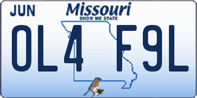 MO license plate OL4F9L