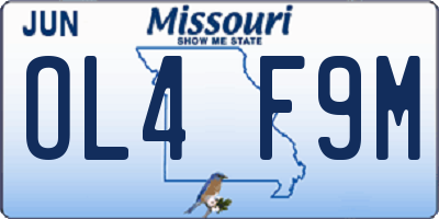 MO license plate OL4F9M