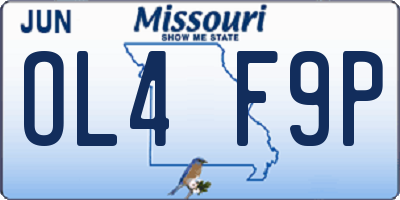 MO license plate OL4F9P