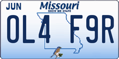 MO license plate OL4F9R
