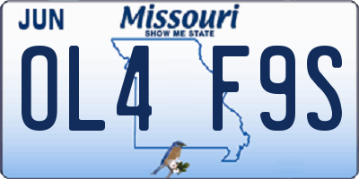 MO license plate OL4F9S