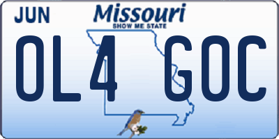 MO license plate OL4G0C