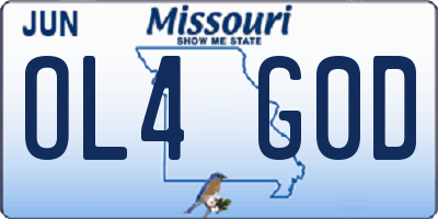 MO license plate OL4G0D