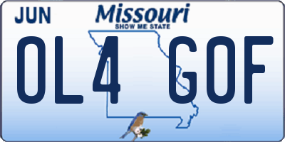 MO license plate OL4G0F