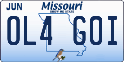 MO license plate OL4G0I