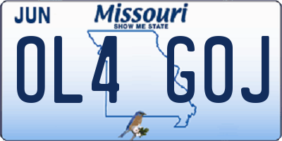 MO license plate OL4G0J