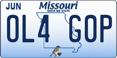 MO license plate OL4G0P