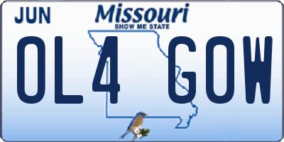 MO license plate OL4G0W