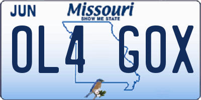 MO license plate OL4G0X