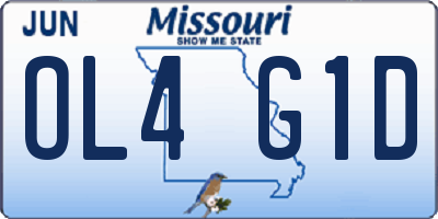 MO license plate OL4G1D