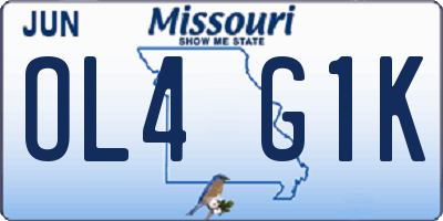 MO license plate OL4G1K