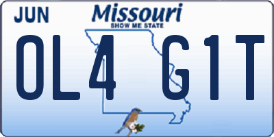 MO license plate OL4G1T