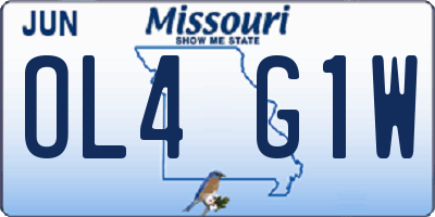 MO license plate OL4G1W