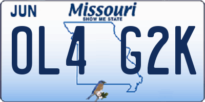 MO license plate OL4G2K