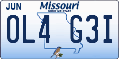 MO license plate OL4G3I
