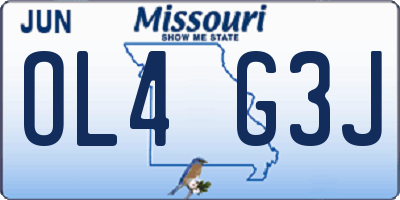 MO license plate OL4G3J