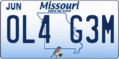 MO license plate OL4G3M