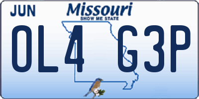 MO license plate OL4G3P