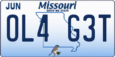 MO license plate OL4G3T
