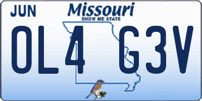 MO license plate OL4G3V