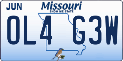 MO license plate OL4G3W
