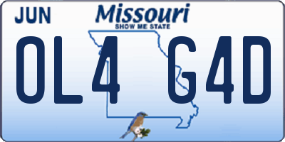 MO license plate OL4G4D