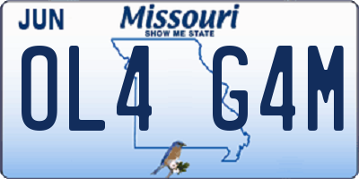 MO license plate OL4G4M