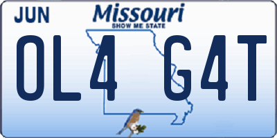 MO license plate OL4G4T