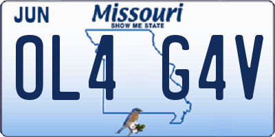 MO license plate OL4G4V