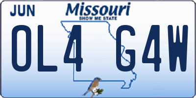 MO license plate OL4G4W
