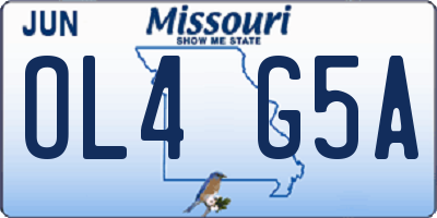 MO license plate OL4G5A