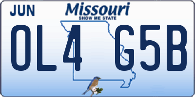 MO license plate OL4G5B