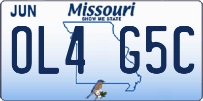 MO license plate OL4G5C