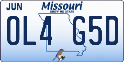 MO license plate OL4G5D