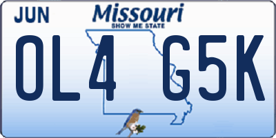 MO license plate OL4G5K