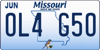 MO license plate OL4G5O