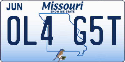 MO license plate OL4G5T