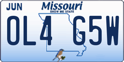 MO license plate OL4G5W