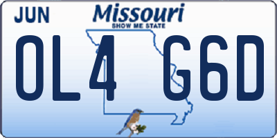 MO license plate OL4G6D