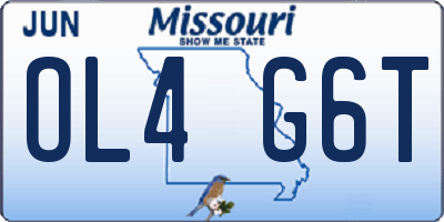 MO license plate OL4G6T