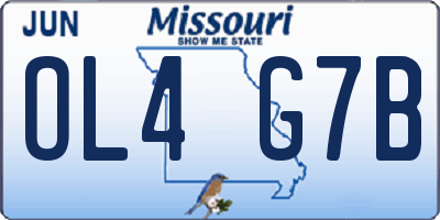 MO license plate OL4G7B