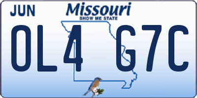 MO license plate OL4G7C