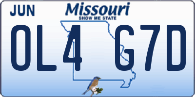 MO license plate OL4G7D