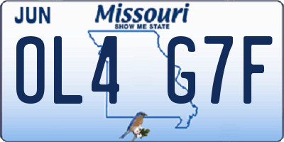 MO license plate OL4G7F