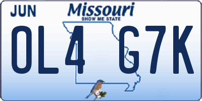 MO license plate OL4G7K