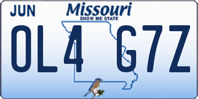 MO license plate OL4G7Z