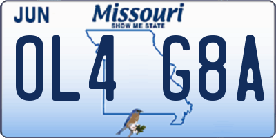 MO license plate OL4G8A