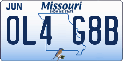 MO license plate OL4G8B