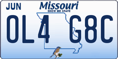 MO license plate OL4G8C