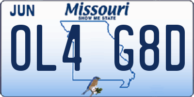 MO license plate OL4G8D